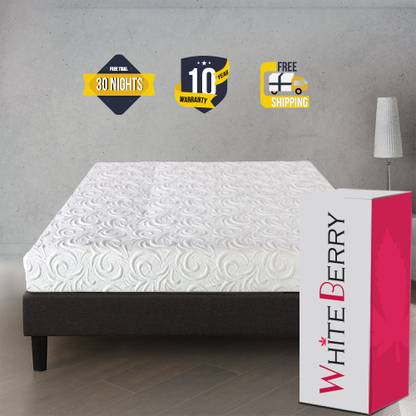 WhiteBerry Luxury: Double Layer Memory Foam & 3 Zone Back-Rest Technology with Open Cell| 8 inch Double Memory Foam Mattress