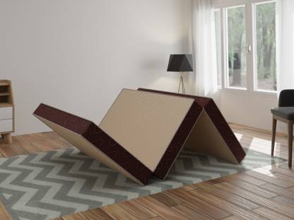 Comforto Tri-Fold Single Size Foam Mattress 4 inch Double High Density (HD) Foam Mattress