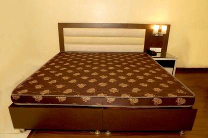 NATURAL DREAMS HD Foam Soft Quilted Knitted Fabric Extra Comfort 78x35 Coffee Colour Mattress 4 inch Single PU Foam Mattress