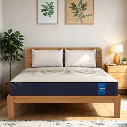Wooden Street Penguin Dream Lux Orthopedic Mattress | Medium Firm | Charcoal Infused Layer | 8 inch Queen Memory Foam Mattress