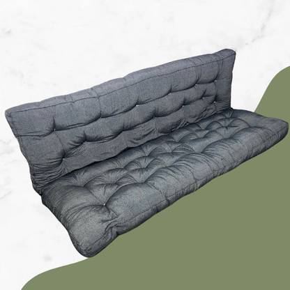 COLOFLY Soft Multicolour / Gadda Single Bed Dark Blue Sofa With Mattress inch Queen Cotton Mattress
