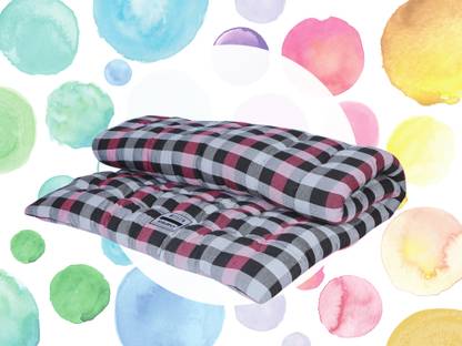 COLOFLY Soft Cotton Multicolour Mattress / Gadda Single Bed Blue 4 inch Single Cotton Mattress