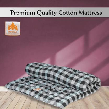 MOROFEEL Soft Cotton Easy Foldable Light Weight 4 inch Single Cotton Mattress