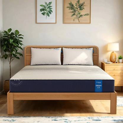 Wooden Street Penguin Dream Lux Orthopedic Mattress | Medium Firm | Charcoal Infused Layer | 8 inch Queen Memory Foam Mattress
