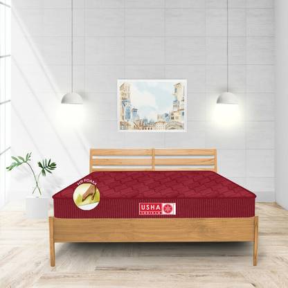 Usha Shriram VITALZ Orthopedic at FACTORY RATE 4 inch Double High Resilience (HR) Foam Mattress
