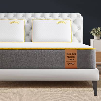 SleepyCat Ultima CoolTEC Medium Soft with AirGen Memory Foam 8 inch Double High Density (HD) Foam Mattress