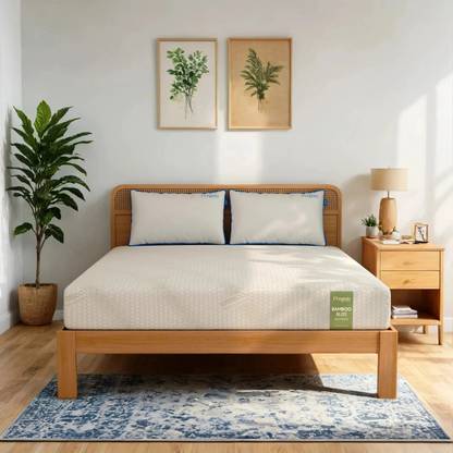 Wooden Street Penguin - Bamboo Bliss Mattress |7-Zone Charcoal HR Foam for Orthopedic Support| 6 inch King Latex Foam Mattress