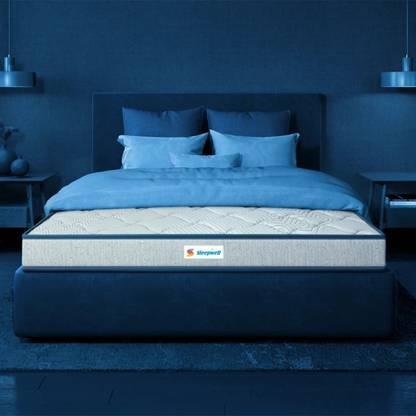 Sleepwell Nexa Classic Resitec Foam White & Blue 5 inch King Memory Foam Mattress