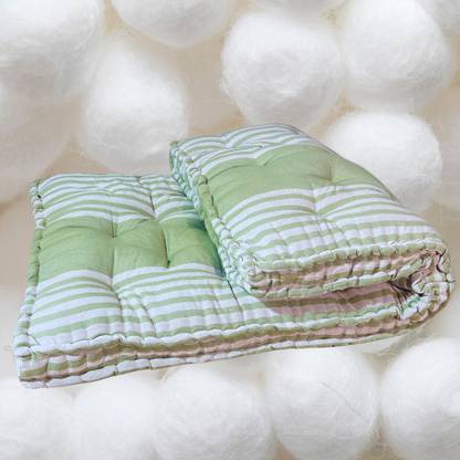 COLOFLY Soft Multicolour / Gadda Single Bed Dark Blue 4 Inch Boxx inch Single Cotton Mattress