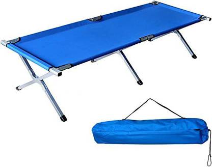 Essential world Aluminum And Metal Folding Lightweight Camping Cot ( Blue Colore) Metal Single Bed