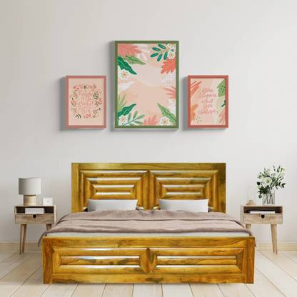 मीरा हैडीक्राफ्ट bed solid sheesham wood in king size Delivery Condition - DIY(Do-It-Yourself)) बेड