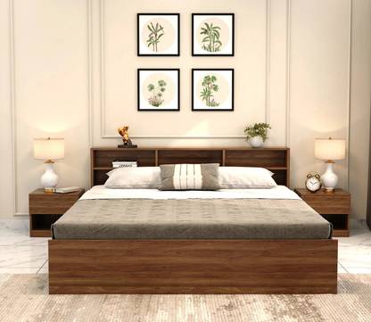 Wooden Street Barriss Bed With Box Storage (85L x 62W x 32H Inches) | Strong & Durable Engineered Wood Queen Box Bed