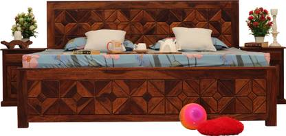 ROYAL FINISH Optima King Size(72"x78") Without Storage,12-Month Warranty,Single Bedside Solid Wood King Bed