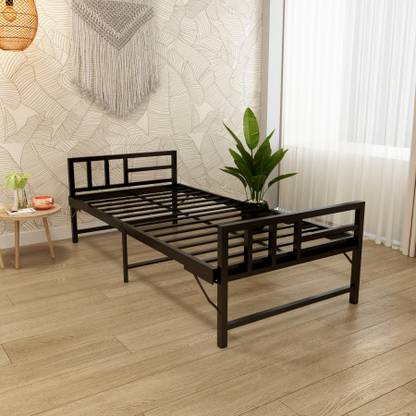 homdec Alpha Space Saving Folding Metal Single Bed