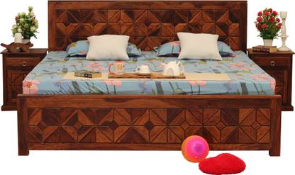 rf royal finish Optima King Size(72"x78") Without Storage,12-Month Warranty,Bedside Included Solid Wood King Bed