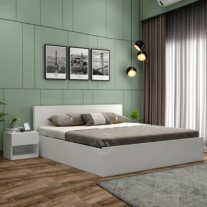 Wooden Street Harper Bed With Hydraulic Storage/Wooden Bed/Cot For Bedroom & Hotel Engineered Wood King Hydraulic Bed