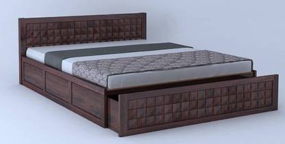Shree Jeen Mata Enterprises Solid Sheesham Wood King Size Drawer Bed With Storage For Bed Room/ Kids Room | Solid Wood King Box, Drawer Bed