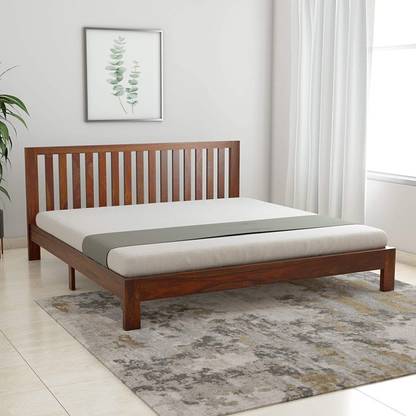 SHRI MINTU'S Sheesham Wood King Size Bed without storage| Double Bed Solid Wood King Bed