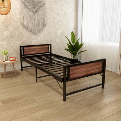 homdec Cygnus Space Saving Folding Metal Single Bed