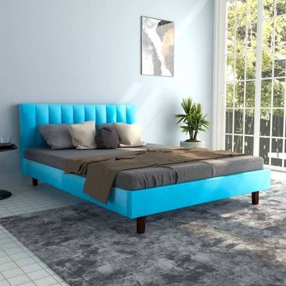 CRIGE Fabric King Size Bed For Hotel, Bedroom Engineered Wood King Bed