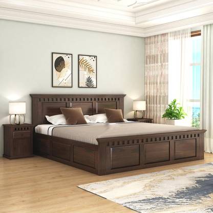 AMBICA WOODMART A Beautiful Solid Sheesham Wood Bed | Cot Bed | Bed For Bedroom Solid Wood Queen Drawer Bed