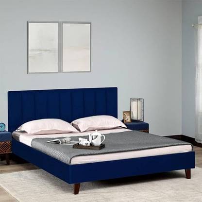 Manorekha Fabric Upholstered Queen Size Bed with Headboard for Bedroom/Kids Room/Hotel Engineered Wood Queen Bed