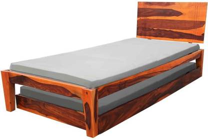 APRODZ Wooden bed Solid Wood Single Bed