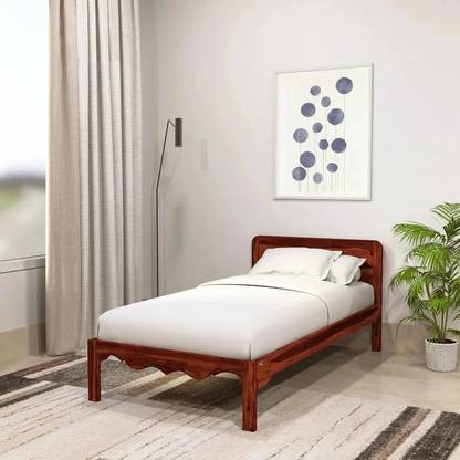 Rajgharana Solid Sheesham Wood Single Bed Without Mattress For Bed Room , Hotel Solid Wood Single Bed