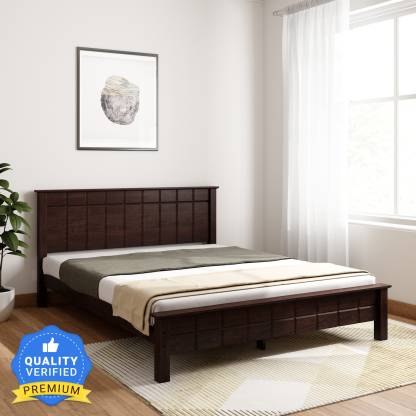 @Home by nilkamal Cipher Solid Wood Queen Bed