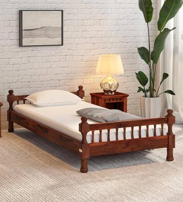 Devsignature solid Wood Bed/Cot/Palaung For Bed Room/Home/Hotel Solid Wood Single Bed