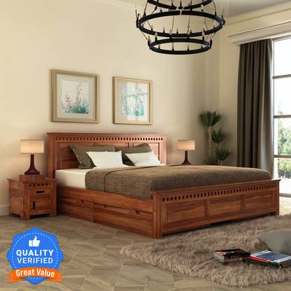 Flipkart Perfect Homes Solid Wood King Drawer Bed