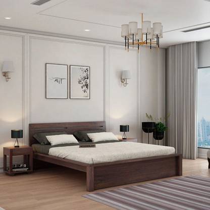 WOODENJOY Sheesham Wood Queen Bed/Wooden Cot/Wooden Bed Without Storage Bed For Bedroom Solid Wood Queen Bed