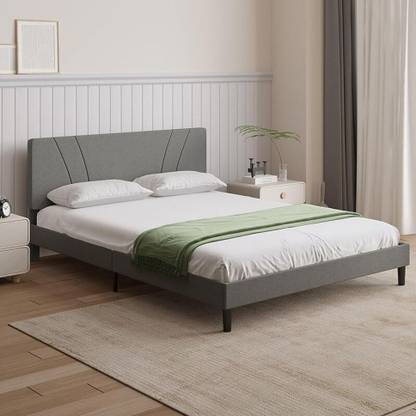 shivang mattress Fabric Upholstered King Size Bed With Headboard For Bedroom/ Kids Room/ Hotel || Engineered Wood King Bed