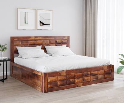 Allie Wood Rosewood (Sheesham) Solid Wood Queen Box Bed