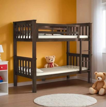 DITHA Solid Sheesham Wood Swift Bunk Bed Without Storage For Kids Room. Solid Wood Single Bed, 101.6 cm x 208.28 cm (3.33 ft x 6.83 ft)