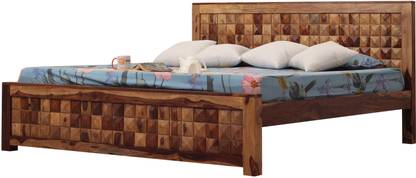 rf royal finish Diamondie KingSize(72"x78") Without Storage,12-Month Warranty,Natural Colour Solid Wood King Bed
