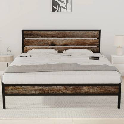 HoneyTouch Elvo Queen Size Bed Frame | No Assembly Required | (5x6.5ft ) Metal Queen Bed