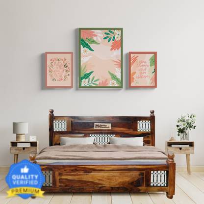 Meera Handicraft bed solid sheesham wood in queen size Delivery Condition - DIY(Do-It-Yourself)) Solid Wood Queen Bed