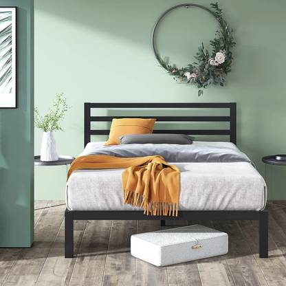 Smake Mart TWIN Black Headboard and Footboard, 4 Posters Metal Bed Frame Metal King Bed