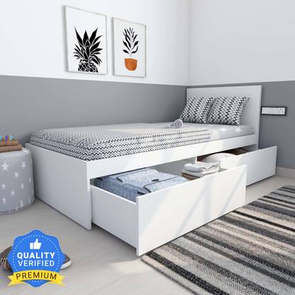 Studio Kook Tribe Right Engineered Wood Single Drawer Bed