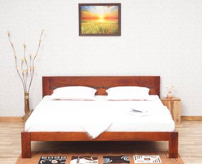 Woodefly Sheesham Wood King Size Bed Without Storage/ Double Bed/ Cot Bed for Bedroom Solid Wood King Bed