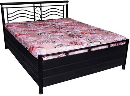 Zkazaa Metal Queen Size Bed with Storage for Bedroom, Furniture Double Bed for Home Metal Queen Box Bed
