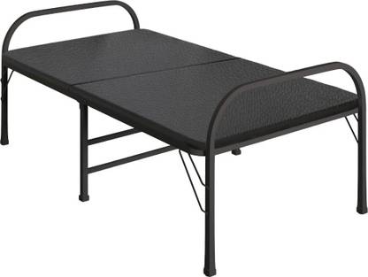 FURNIMAX Foldable Bed for Guests Metal Single Bed