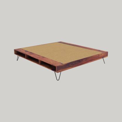 hunarmonkh Double Bed Furniture for Bedroom | Bedwithout Mattress/Side Solid Wood Double Bed