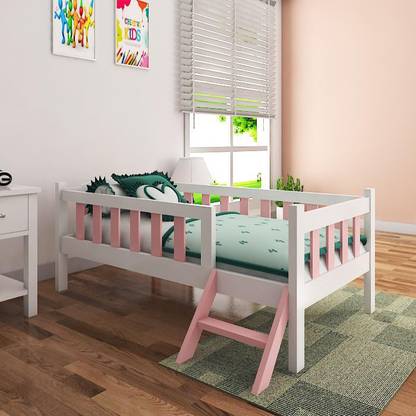 Malinaa Funky Little Darlings Pink Toddler Bed Solid Wood Single Bed