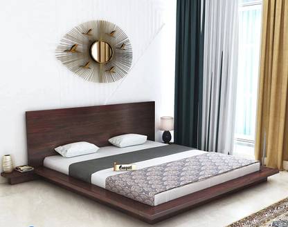 Ganpati Arts Sheesham Wood King Bed/Wooden Cot/Wooden Without Storage Bed For Bedroom/Hotel Solid Wood King Bed