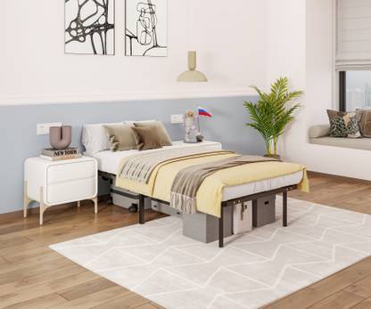 ARLAVYA Powder Coated smart bed 3ft x 6ft, with max. wt. capacity of 300 kgs Metal Single Bed