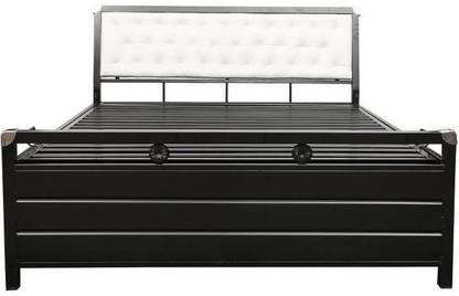 Vibrant Interior HEATH WHITE (6X5) Metal Double Hydraulic Bed