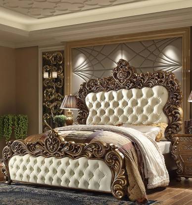 ALISHAANK HANDICRAFT CLEOPATRA ROYAL LUXURY PREMIUM TEAK Solid Wood King Hydraulic Bed