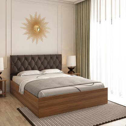 A GLOBIA CREATIONS Comet Engineered Wood Queen Box Bed